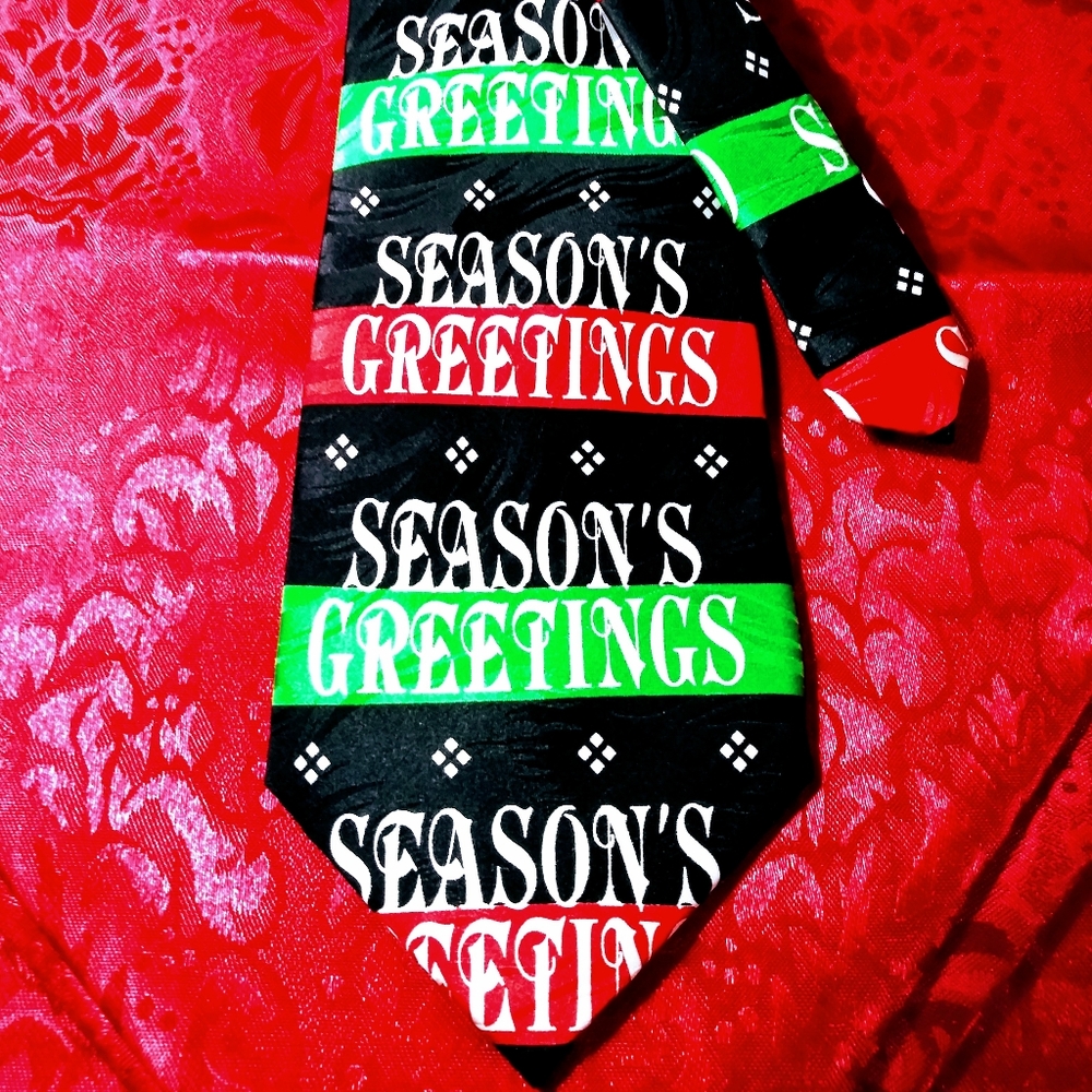 Keith Daniels Seasons Greetings Silk Necktie